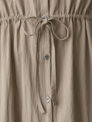 マタニティ ワンピース|ウエストギャザー半袖ワンピース　マタニティ・授乳服【出産後も長く着られる】