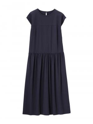 マタニティ ワンピース|切替ギャザーフレンチスリーブワンピース　マタニティ・授乳服【産後も長く着られる】|ダークネイビー