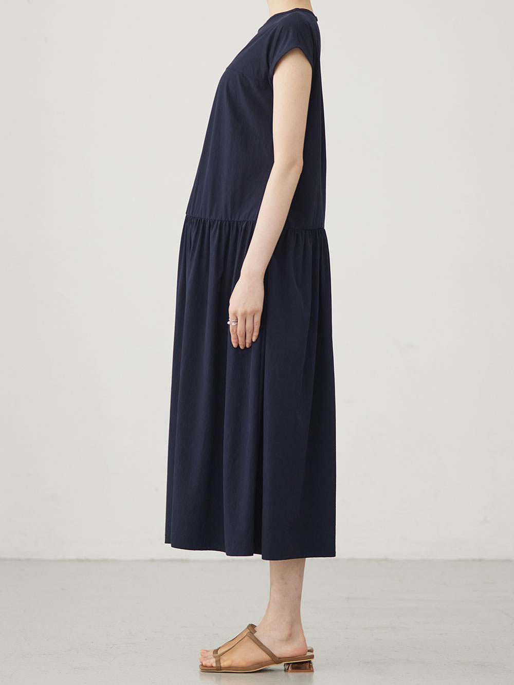 マタニティ ワンピース|切替ギャザーフレンチスリーブワンピース　マタニティ・授乳服【産後も長く着られる】