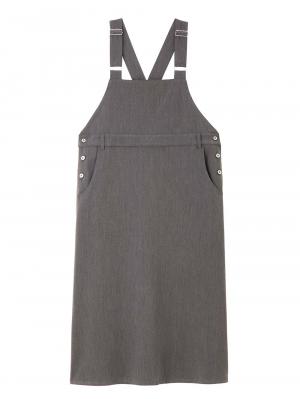 マタニティ ワンピース|Aラインジャンパースカート(Wアジャスター付)　マタニティ・授乳服【出産後も長く着られる】|チャコールグレー