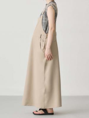 マタニティ ワンピース|Aラインジャンパースカート(Wアジャスター付)　マタニティ・授乳服【出産後も長く着られる】