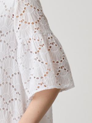 マタニティ ワンピース|カットワークレース半袖ワンピース マタニティ・授乳服【出産後も長く着られる】