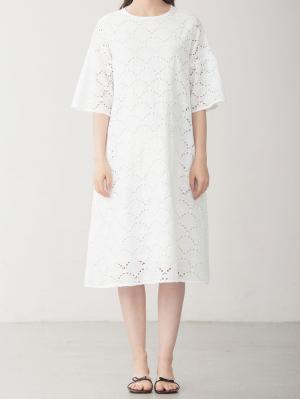 マタニティ ワンピース|カットワークレース半袖ワンピース マタニティ・授乳服【出産後も長く着られる】