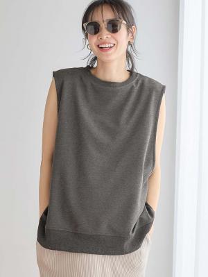 マタニティ トップス|綿混スウェット重ね着風フレンチスリーブトップス マタニティ・授乳服【出産後も長く着られる】|杢チャコール