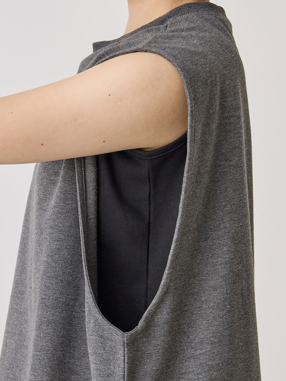 マタニティ トップス|綿混スウェット重ね着風フレンチスリーブトップス マタニティ・授乳服【出産後も長く着られる】