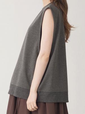 マタニティ トップス|綿混スウェット重ね着風フレンチスリーブトップス マタニティ・授乳服【出産後も長く着られる】