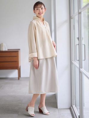 マタニティ スカート|タックフレアスカート　マタニティ・産後【出産後も長く着られる】|ペールグレー