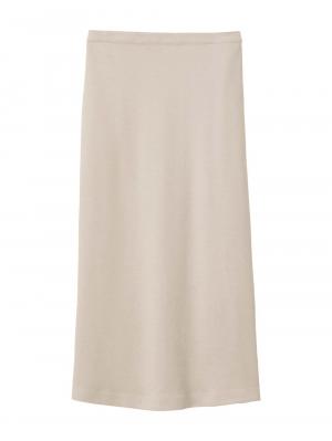 マタニティ スカート|綿混カットソーIラインマキシスカート　マタニティ・産後【出産後も長く着られる】|アイスベージュ