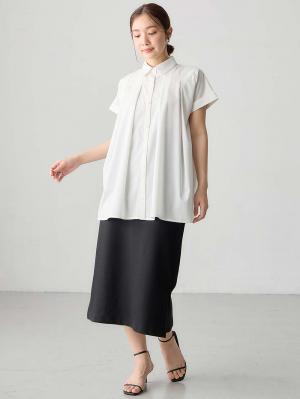 マタニティ スカート|綿混カットソーIラインマキシスカート　マタニティ・産後【出産後も長く着られる】|ブラック