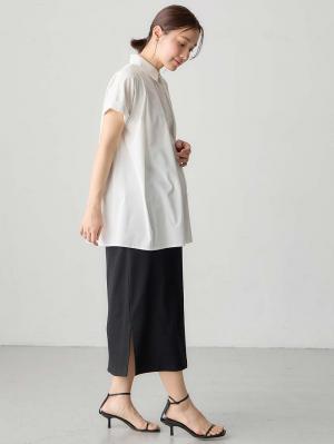 マタニティ スカート|綿混カットソーIラインマキシスカート　マタニティ・産後【出産後も長く着られる】|ブラック