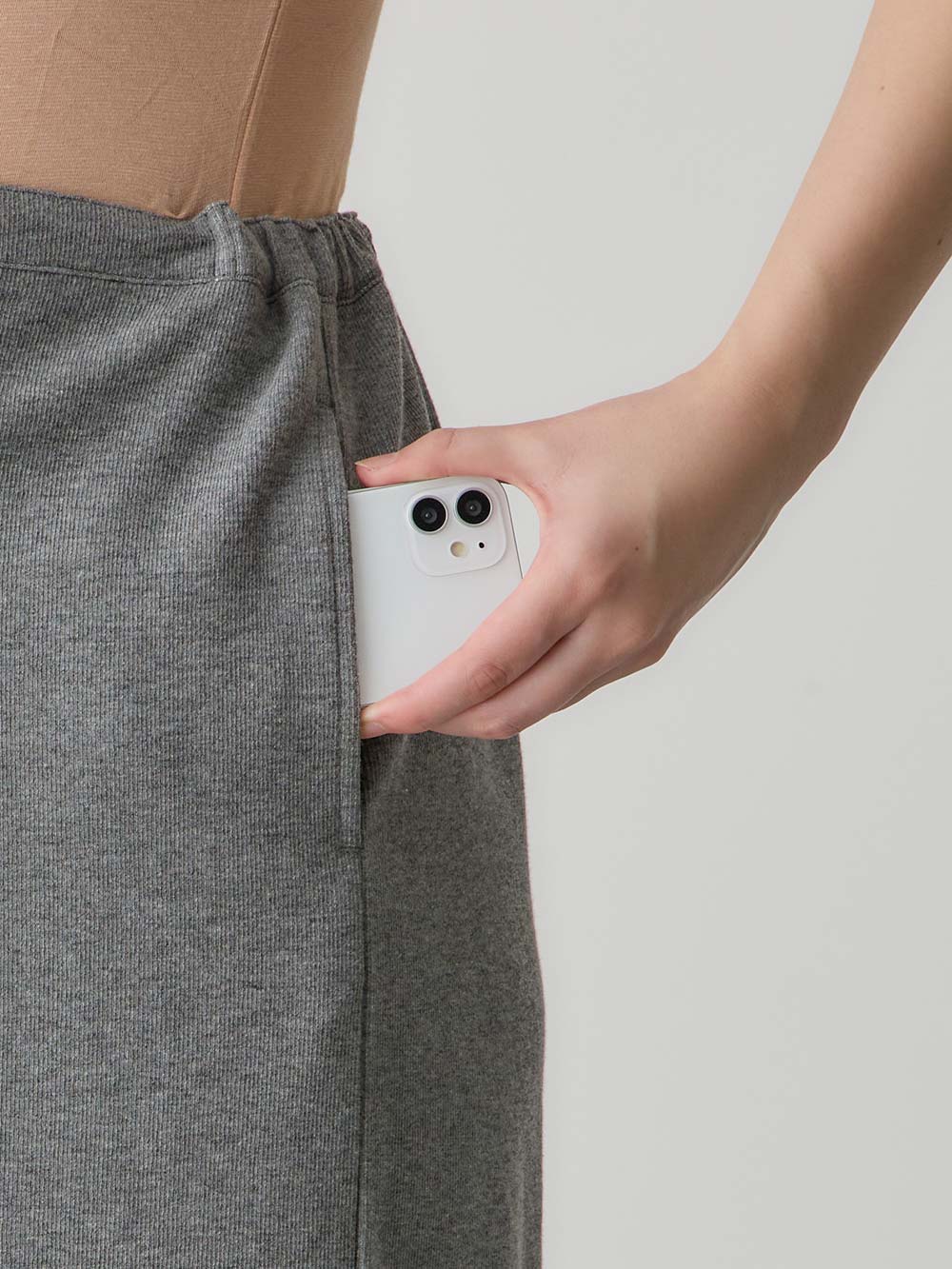 マタニティ スカート|綿混カットソーIラインマキシスカート　マタニティ・産後【出産後も長く着られる】