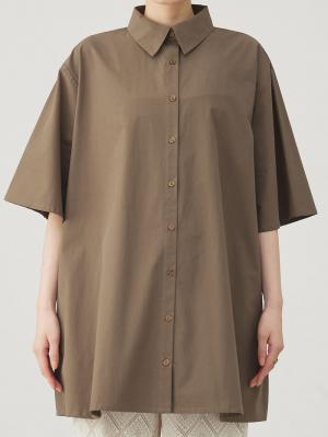 マタニティ トップス|Aラインロング丈シャツ マタニティ・授乳服【出産後も長く着られる】