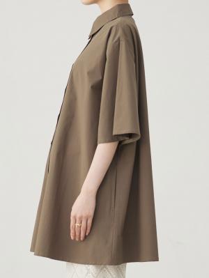 マタニティ トップス|Aラインロング丈シャツ マタニティ・授乳服【出産後も長く着られる】