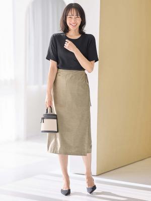 マタニティ トップス|サイドスリットぽこぽこジャガードトップス　マタニティ・授乳服【出産後も長く着られる】|ブラック