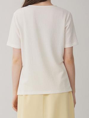 マタニティ トップス|サイドスリットぽこぽこジャガードトップス　マタニティ・授乳服【出産後も長く着られる】