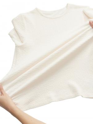 マタニティ トップス|サイドスリットぽこぽこジャガードトップス　マタニティ・授乳服【出産後も長く着られる】