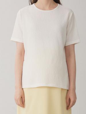 マタニティ トップス|サイドスリットぽこぽこジャガードトップス　マタニティ・授乳服【出産後も長く着られる】