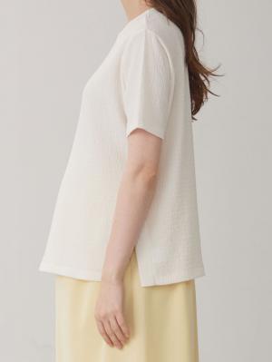 マタニティ トップス|サイドスリットぽこぽこジャガードトップス　マタニティ・授乳服【出産後も長く着られる】