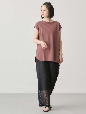 マタニティ パンツ|らくちんレースワイドパンツ　マタニティ・産後【産後も長く着られる】|ブラック