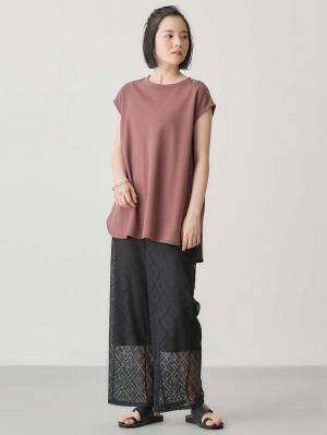 マタニティ パンツ|らくちんレースワイドパンツ　マタニティ・産後【産後も長く着られる】|ブラック