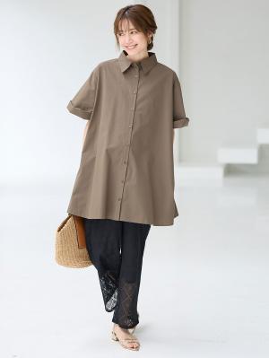 マタニティ パンツ|らくちんレースワイドパンツ　マタニティ・産後【産後も長く着られる】|ブラック