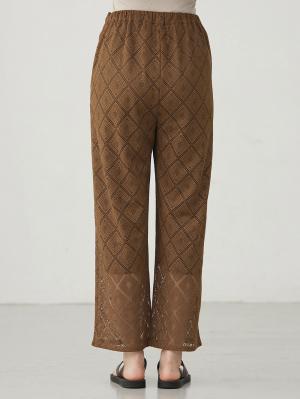 マタニティ パンツ|らくちんレースワイドパンツ　マタニティ・産後【産後も長く着られる】