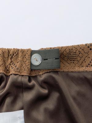 マタニティ パンツ|らくちんレースワイドパンツ　マタニティ・産後【産後も長く着られる】