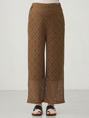 マタニティ パンツ|らくちんレースワイドパンツ　マタニティ・産後【産後も長く着られる】