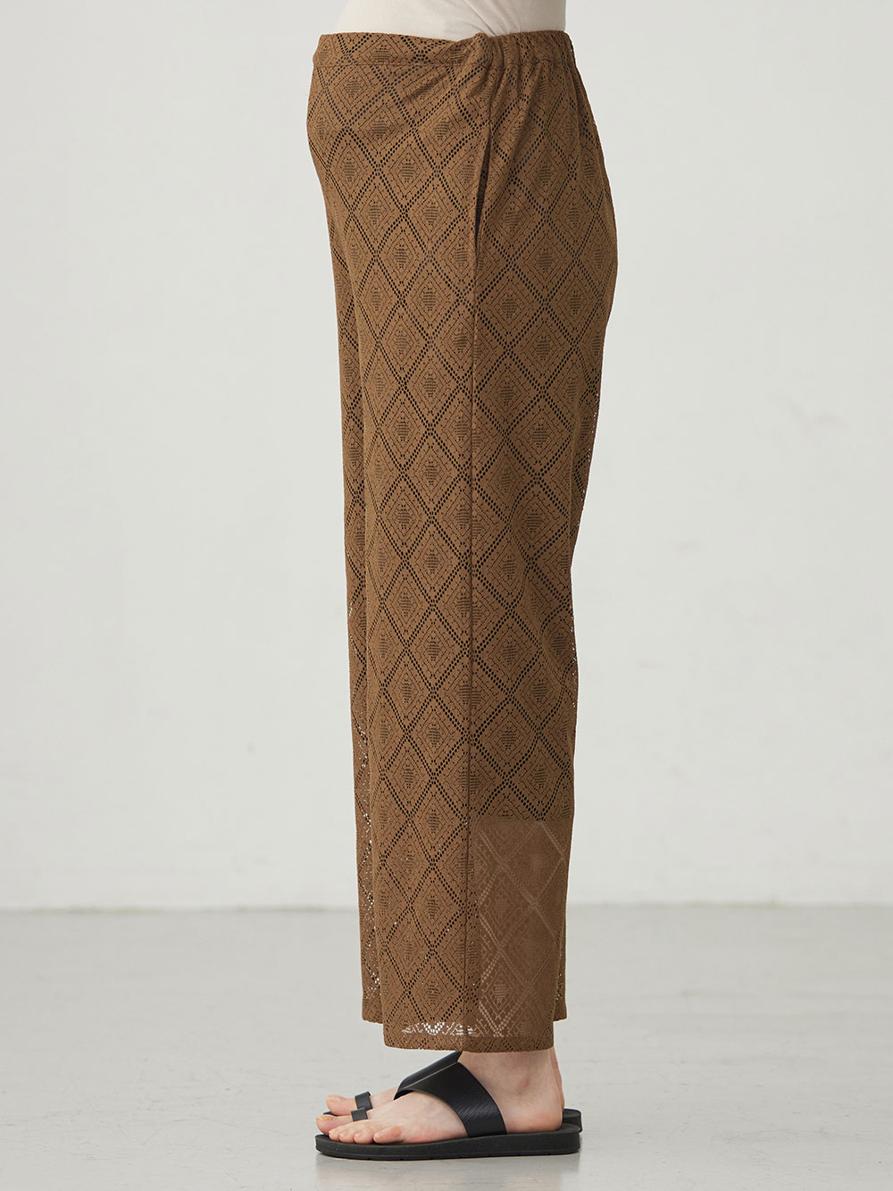 マタニティ パンツ|らくちんレースワイドパンツ　マタニティ・産後【産後も長く着られる】