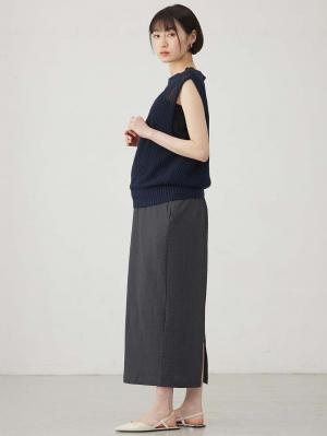 マタニティ スカート|ぽこぽこジャガードIラインスカート マタニティ・産後【産後も長く着られる】|チャコール