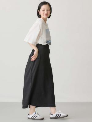 マタニティ スカート|ぽこぽこジャガードIラインスカート マタニティ・産後【産後も長く着られる】|ブラック