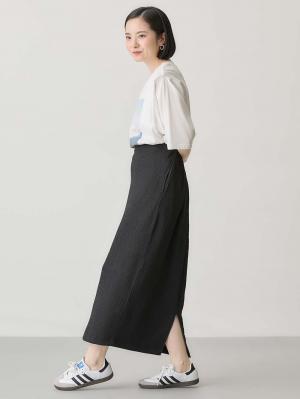 マタニティ スカート|ぽこぽこジャガードIラインスカート マタニティ・産後【産後も長く着られる】|ブラック