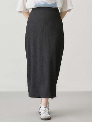 マタニティ スカート|ぽこぽこジャガードIラインスカート マタニティ・産後【産後も長く着られる】|ブラック