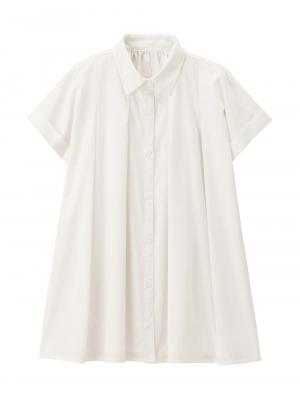 襟付きタックブラウス　マタニティ・授乳服【出産後も長く着られる】 10566