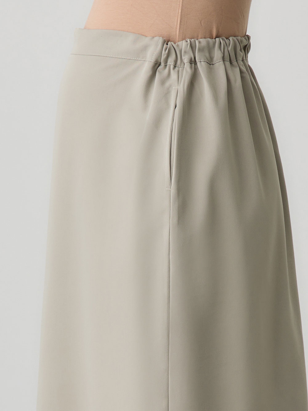 マタニティ スカート|ウエストギャザーIラインスカート(無地・ストライプ)　マタニティ・産後【産後も長く着られる】