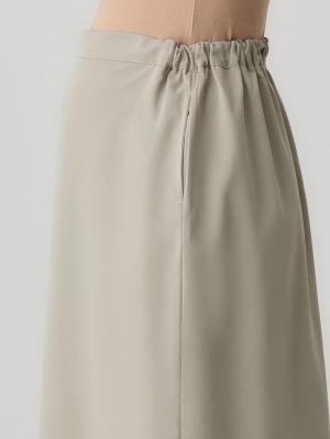 マタニティ スカート|ウエストギャザーIラインスカート(無地・ストライプ)　マタニティ・産後【産後も長く着られる】