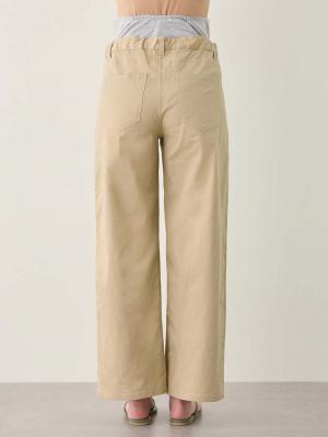マタニティ パンツ|綿混ハイストレッチチノパンツ　マタニティ・産後【出産後も長く着られる】