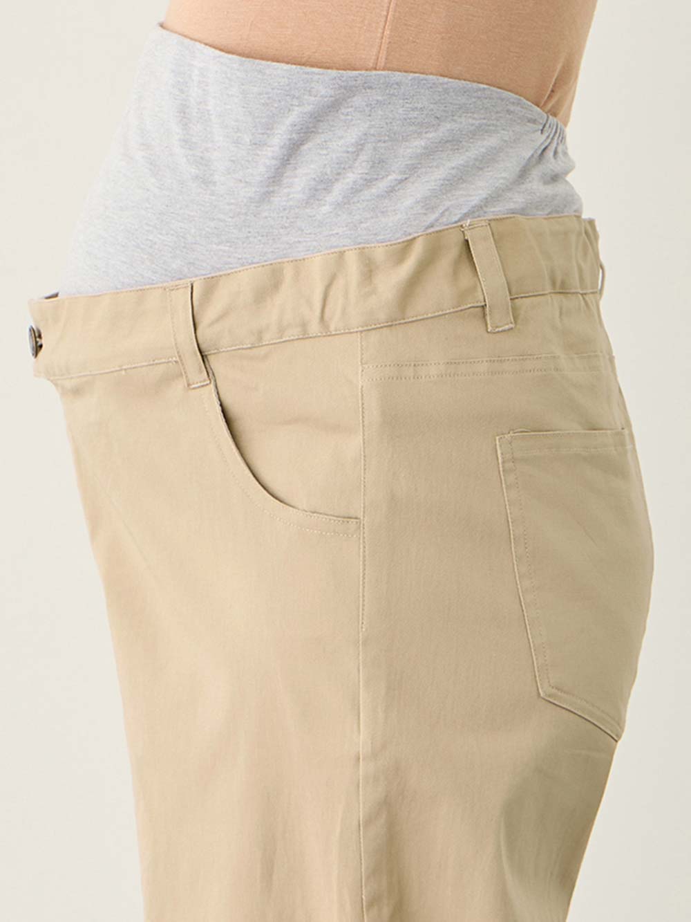 マタニティ パンツ|綿混ハイストレッチチノパンツ　マタニティ・産後【出産後も長く着られる】