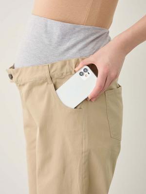 マタニティ パンツ|綿混ハイストレッチチノパンツ　マタニティ・産後【出産後も長く着られる】