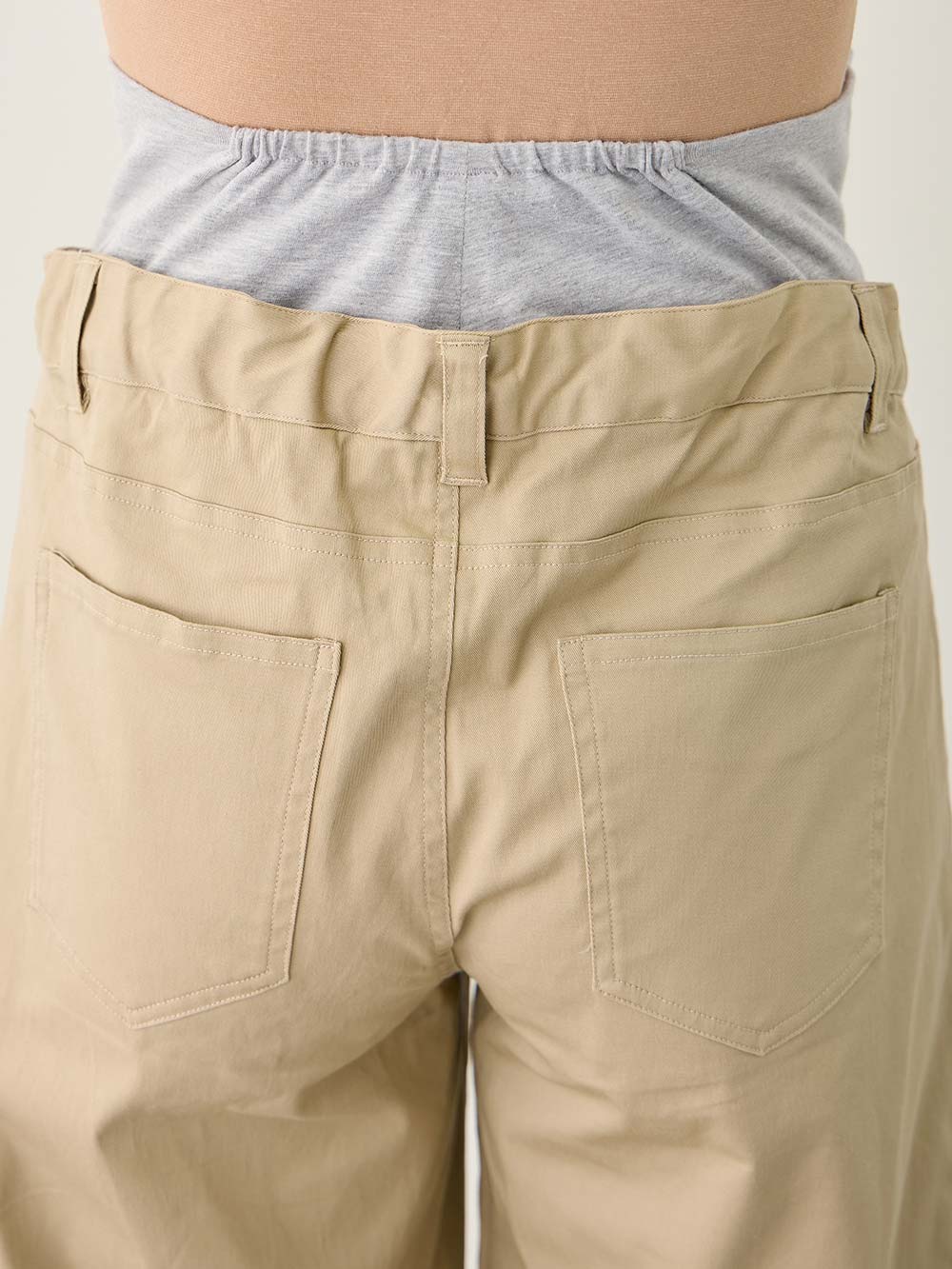 マタニティ パンツ|綿混ハイストレッチチノパンツ　マタニティ・産後【出産後も長く着られる】