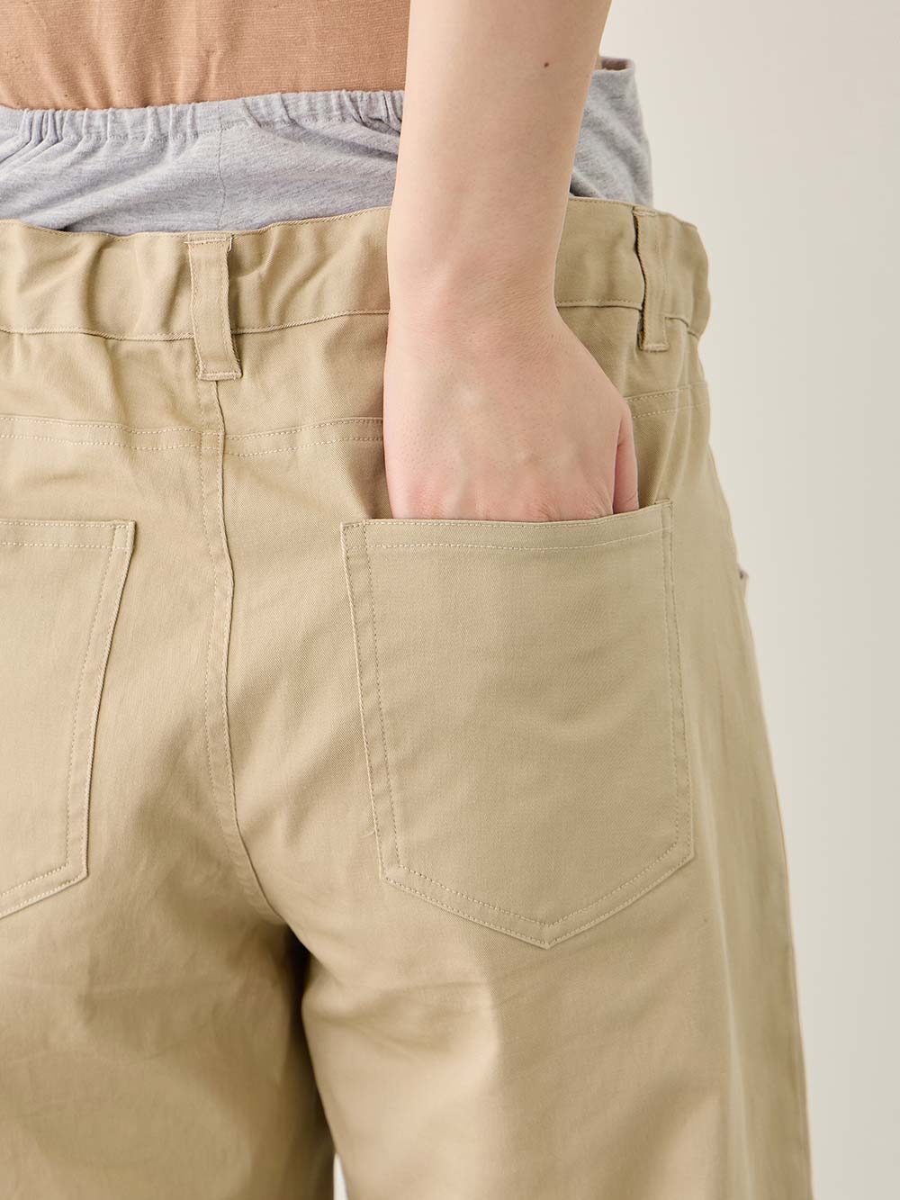 マタニティ パンツ|綿混ハイストレッチチノパンツ　マタニティ・産後【出産後も長く着られる】
