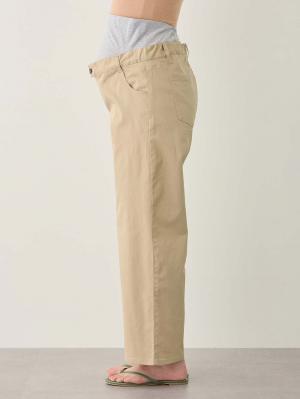 マタニティ パンツ|綿混ハイストレッチチノパンツ　マタニティ・産後【出産後も長く着られる】