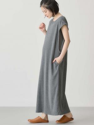 マタニティ パジャマ・ルームウェア|【オールインワンにもなる】綿混パイルルームウェア マタニティ・授乳パジャマ【産後も長く着られる】|杢チャコール