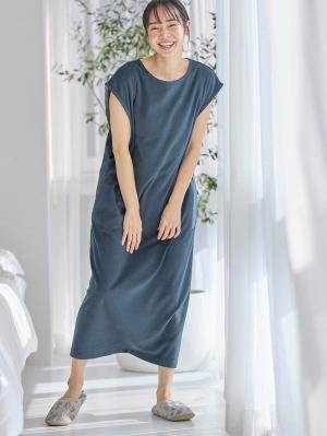 マタニティ パジャマ・ルームウェア|【オールインワンにもなる】綿混パイルルームウェア マタニティ・授乳パジャマ【産後も長く着られる】|ネイビー