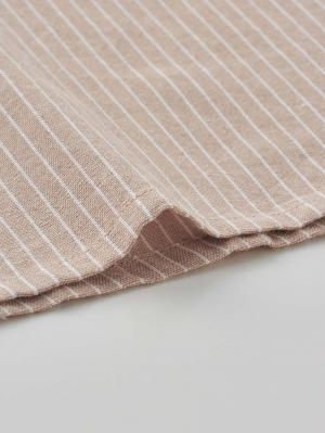 マタニティ パジャマ・ルームウェア|綿混半袖シャツ＆ショートパンツパジャマ(無地・ストライプ)　　マタニティ・授乳パジャマ【産後も長く着られる】