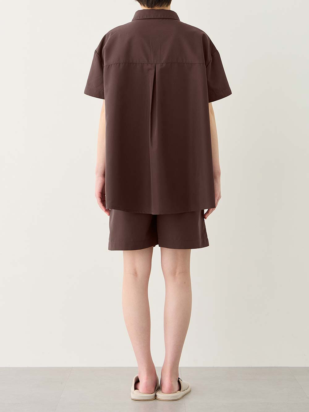 マタニティ パジャマ・ルームウェア|綿混半袖シャツ＆ショートパンツパジャマ(無地・ストライプ)　　マタニティ・授乳パジャマ【産後も長く着られる】