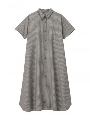 【オールインワンにもなる】綿100%シャンブレー半袖ワンピースネグリジェ　マタニティ・授乳パジャマ【出産後も長く着られる】 10572