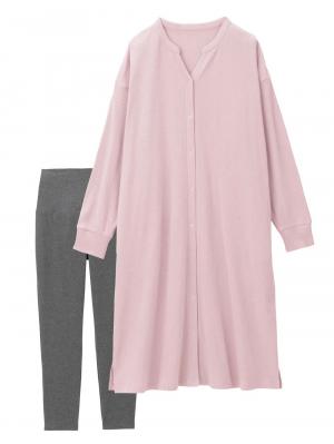 マタニティ パジャマ・ルームウェア|【助産院監修】【半袖・長袖】【ミドル丈】ハイストレッチリブ前開きパジャマ　マタニティ・授乳パジャマ【出産後も長く使える】|モーヴピンク（長袖）
