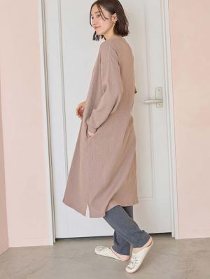 マタニティ パジャマ・ルームウェア|【助産院監修】【半袖・長袖】【ミドル丈】ハイストレッチリブ前開きパジャマ　マタニティ・授乳パジャマ【出産後も長く使える】|モカ(長袖)