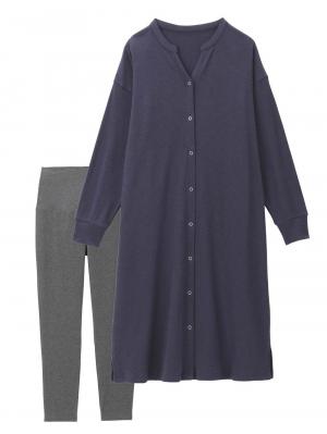 【助産院監修】【半袖・長袖】【ミドル丈】ハイストレッチリブ前開きパジャマ　マタニティ・授乳パジャマ【出産後も長く使える】 10573